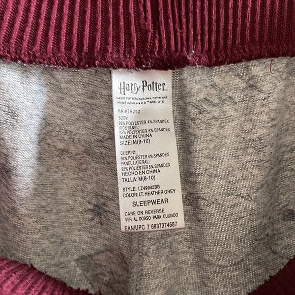 Harry Potter Sz M (8-10) Owl Gray Jogger Pajama Pants Only - Picture 7 of 8
